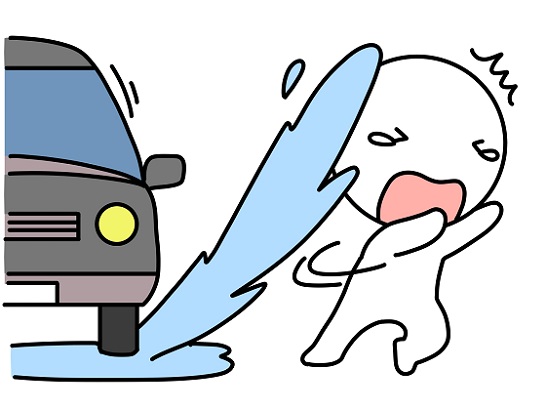 車　水はね